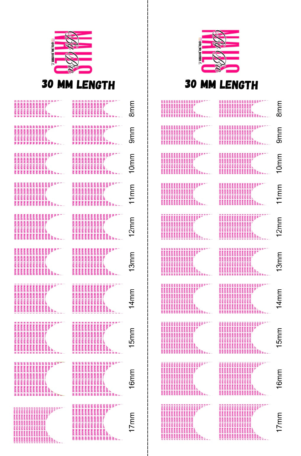 30 mm length frenchie YOU CUSTOMIZE water slide decal