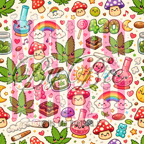 30mm length cartoon cloud vibes frenchie print waterslide decal