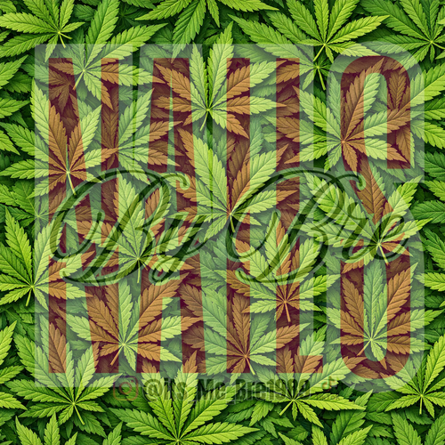 30mm length 420 leafy vibes frenchie print waterslide decal