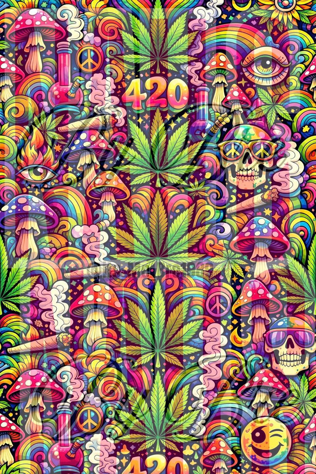 30mm length cosmic high frenchie print waterslide decal