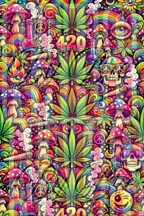 30mm length cosmic high frenchie print waterslide decal