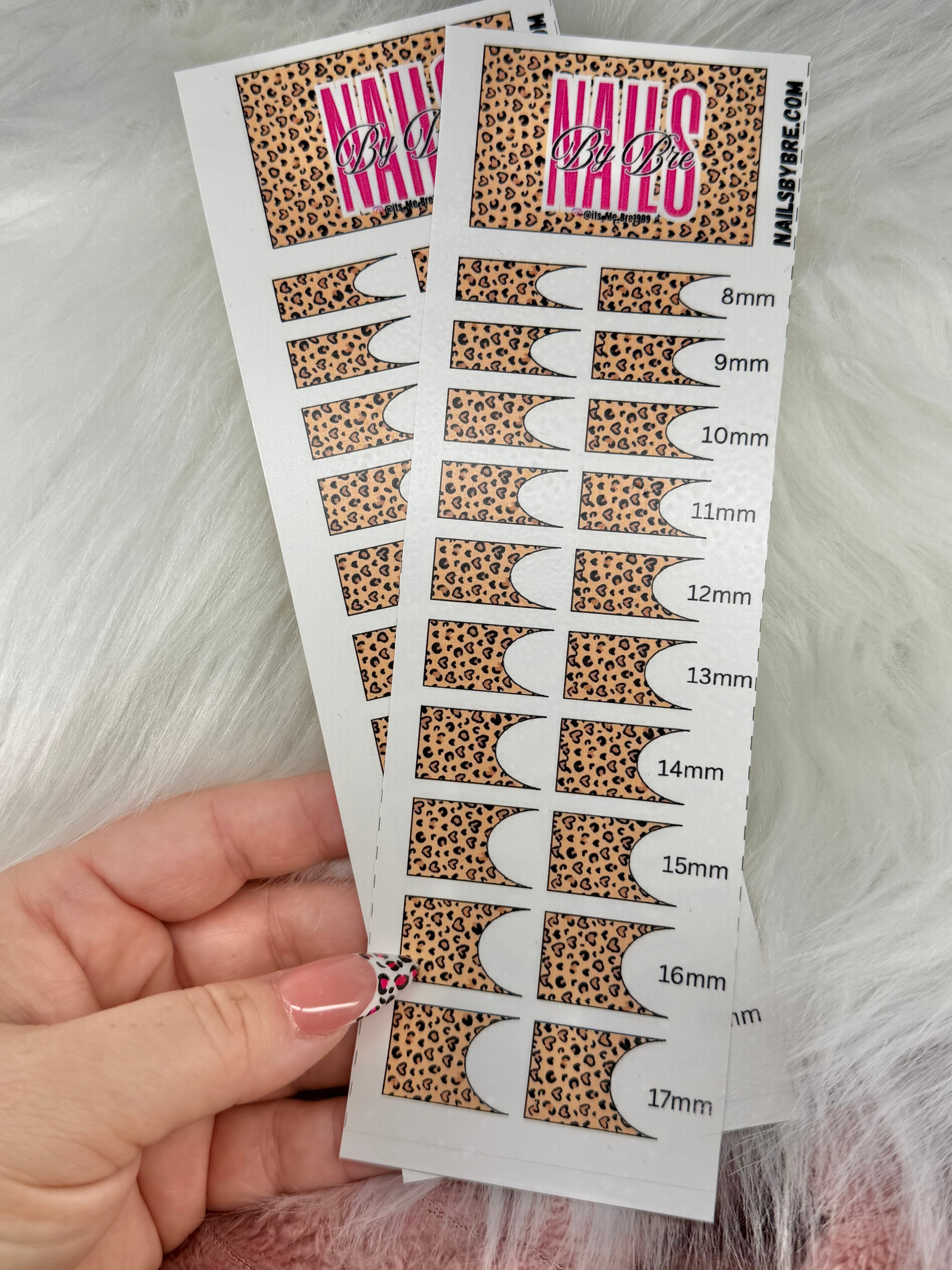 30mm length frenchie leopard print water slide decal