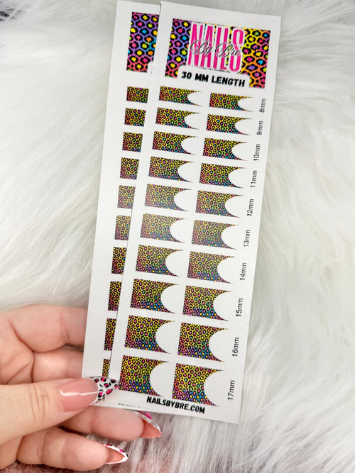 30mm length neon leopard frenchie waterside decals