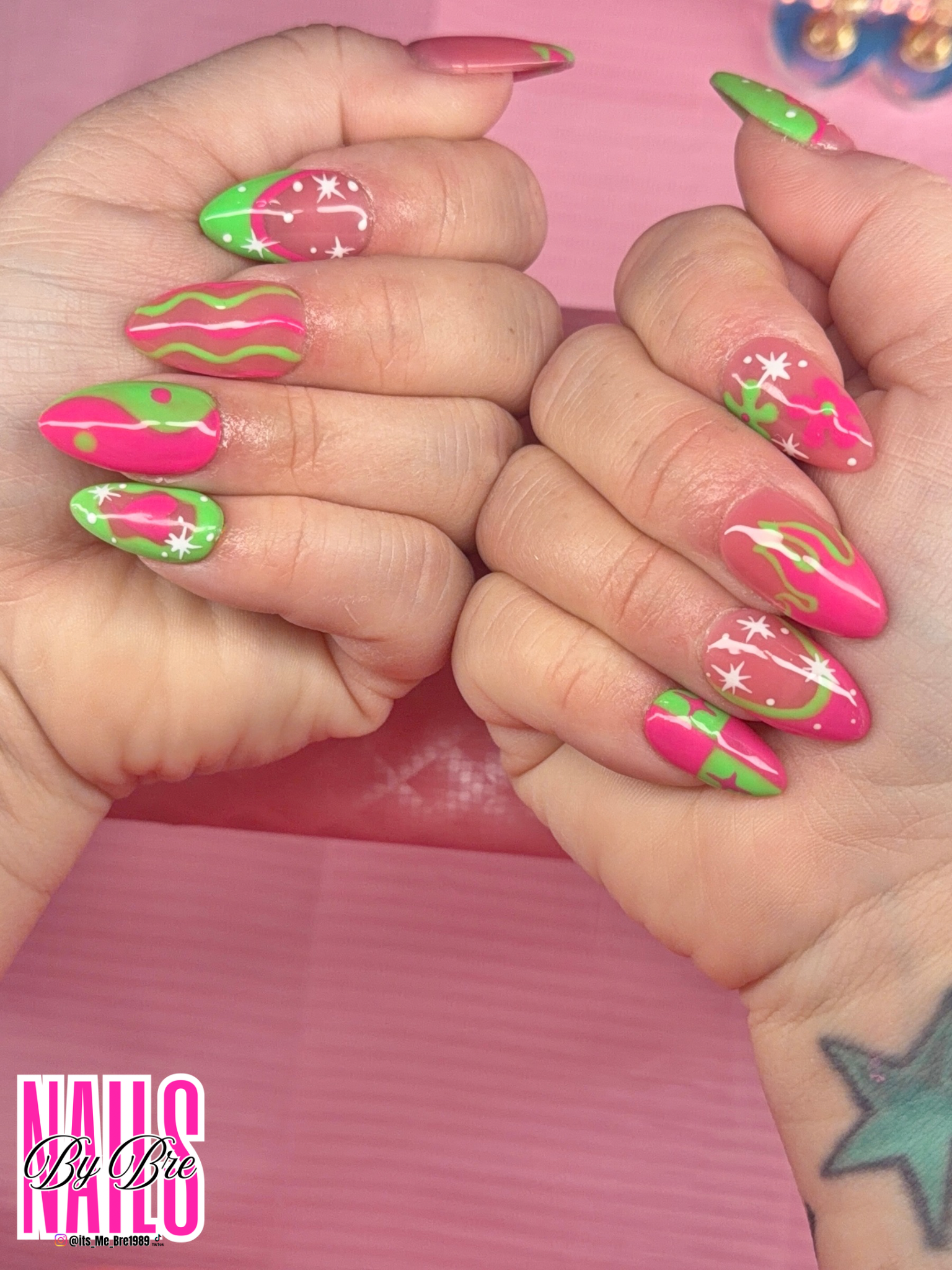 Summer Vibes (Hot Pink and Lime Green)